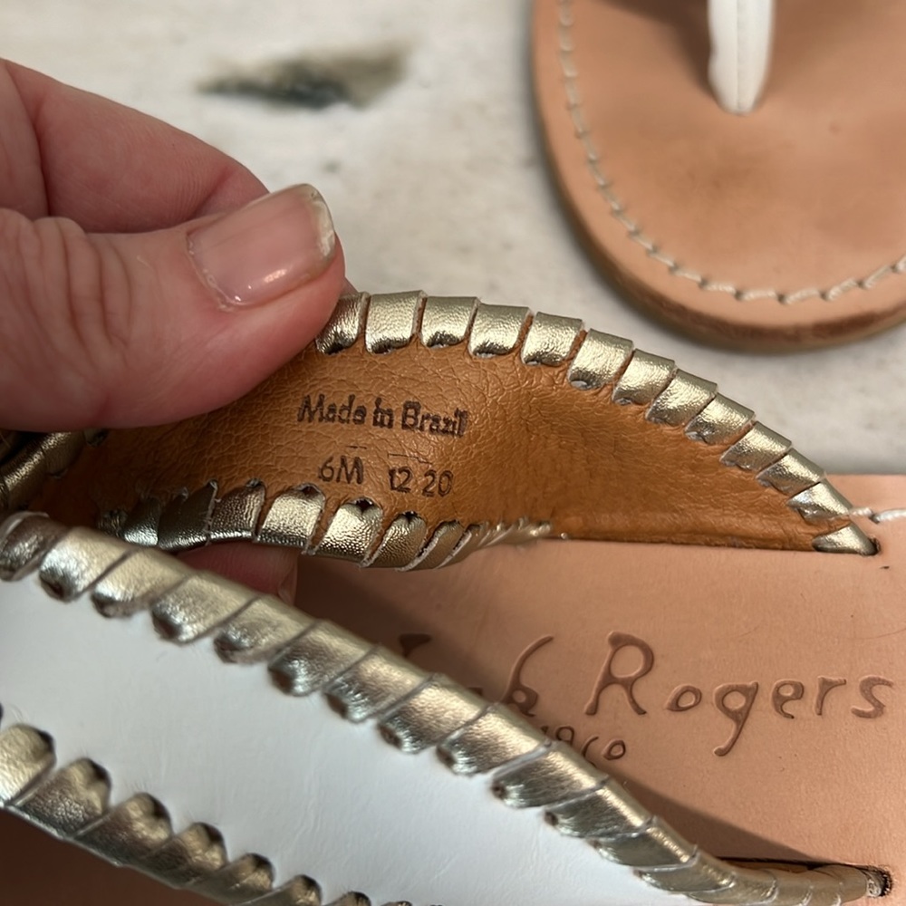 JACK ROGERS “RO” SANDAL White & gold - Picture 5 of 5
